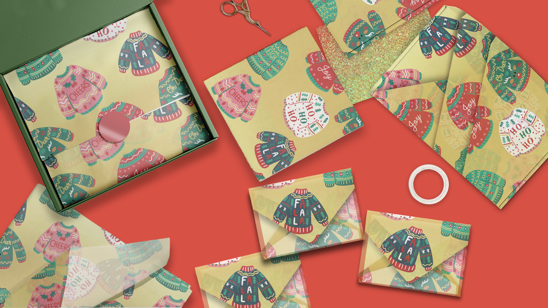 Ugly Christmas Sweater Tissue Paper – 20 x 30 Holiday Gift Wrap Tissue Paper
