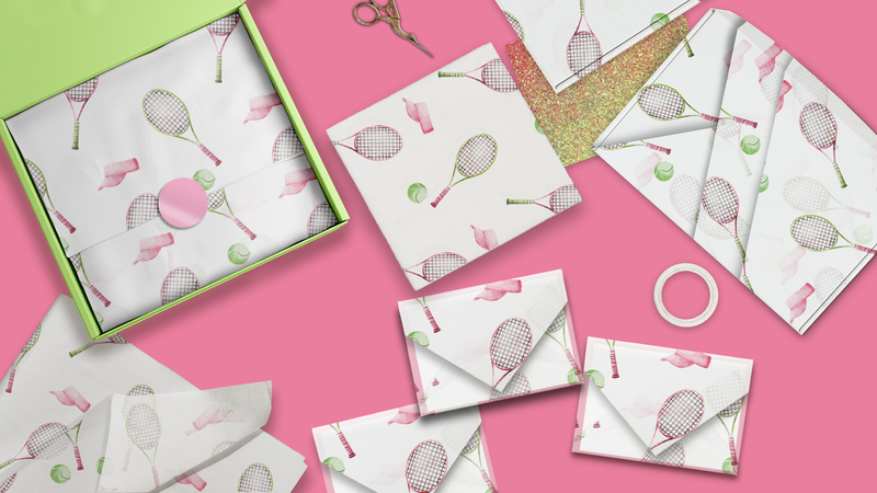 Tennis Designer Tissue Paper for Gift Bags