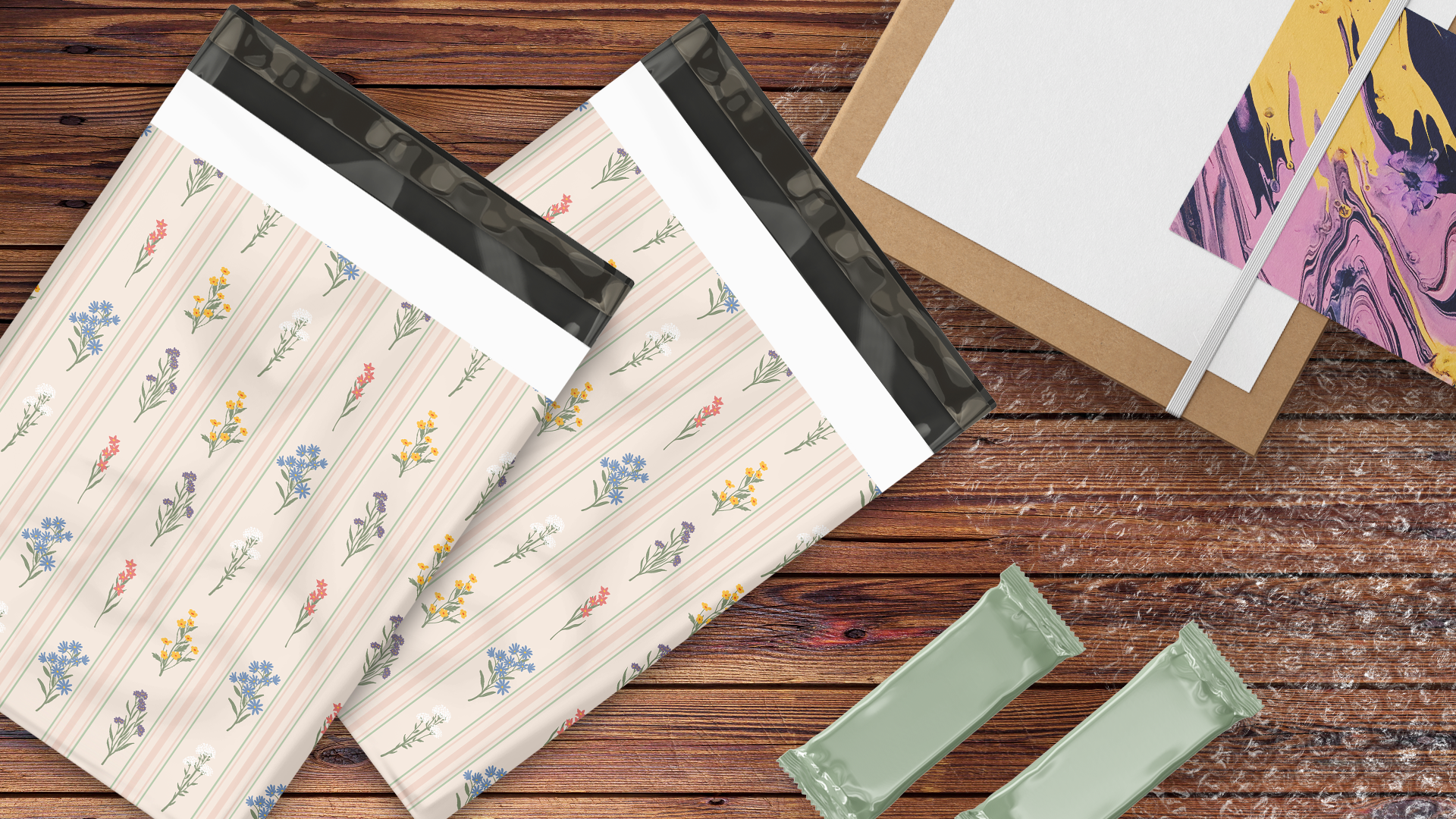 10x13 Striped Florals Poly Mailers – Shipping Bags for Small Business