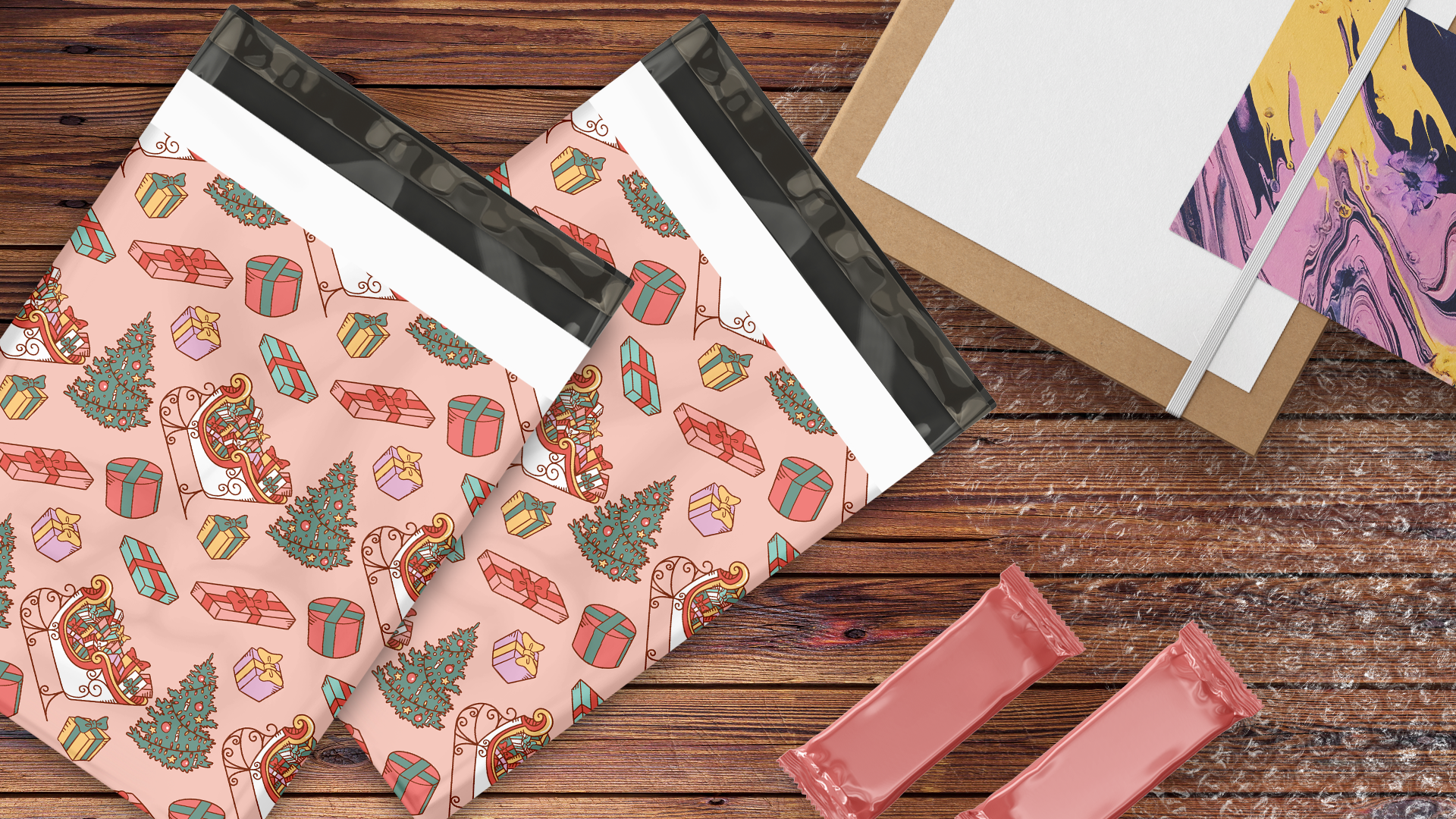 10x13 Santa's Sleigh Poly Mailers – Shipping Bags for Small Business
