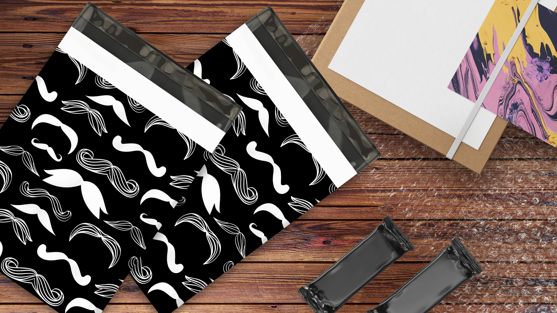 10x13 Stylish Mustache Poly Mailers – Shipping Bags for Small Business