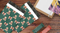 10x13 Christmas Teddy Bear Poly Mailers – Holiday Shipping Bags