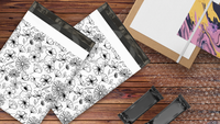 19x24" Black and White Floral Designer Poly Mailers Shipping Envelopes Premium Printed Bags