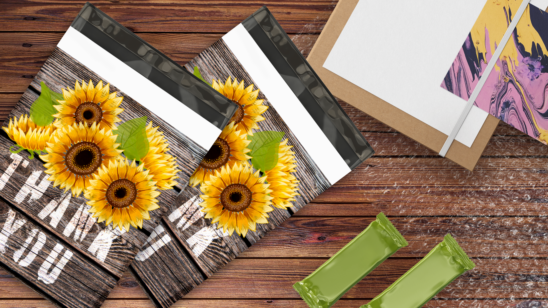 10x13 Sunflower Thank You Poly Mailers – Shipping Bags for Small Business