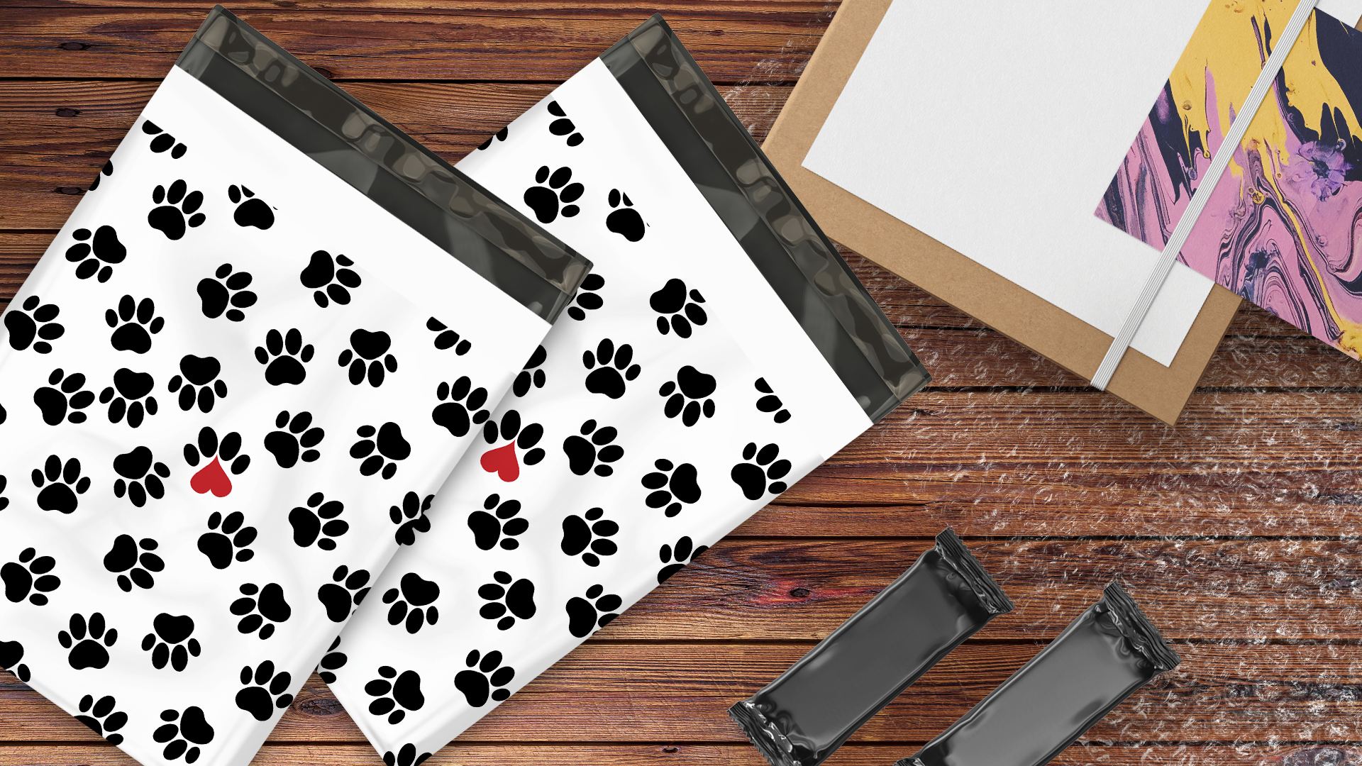 10x13 Paw Prints Poly Mailers – Shipping Bags for Small Business