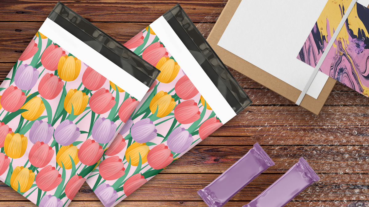 10x13 Trendy Tulips Poly Mailers – Shipping Bags for Small Business