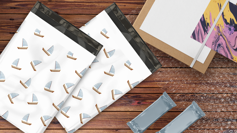 10x13 Sailboats Poly Mailers Shipping Envelopes Premium Printed Bags
