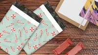 10x13 Candy Canes Designer Poly Mailers Shipping Envelopes Premium Printed Bags