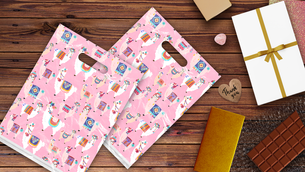 12x15 Llama Poly Merchandise Bags – Retail Bags with Die-Cut Handles (2 Mil)