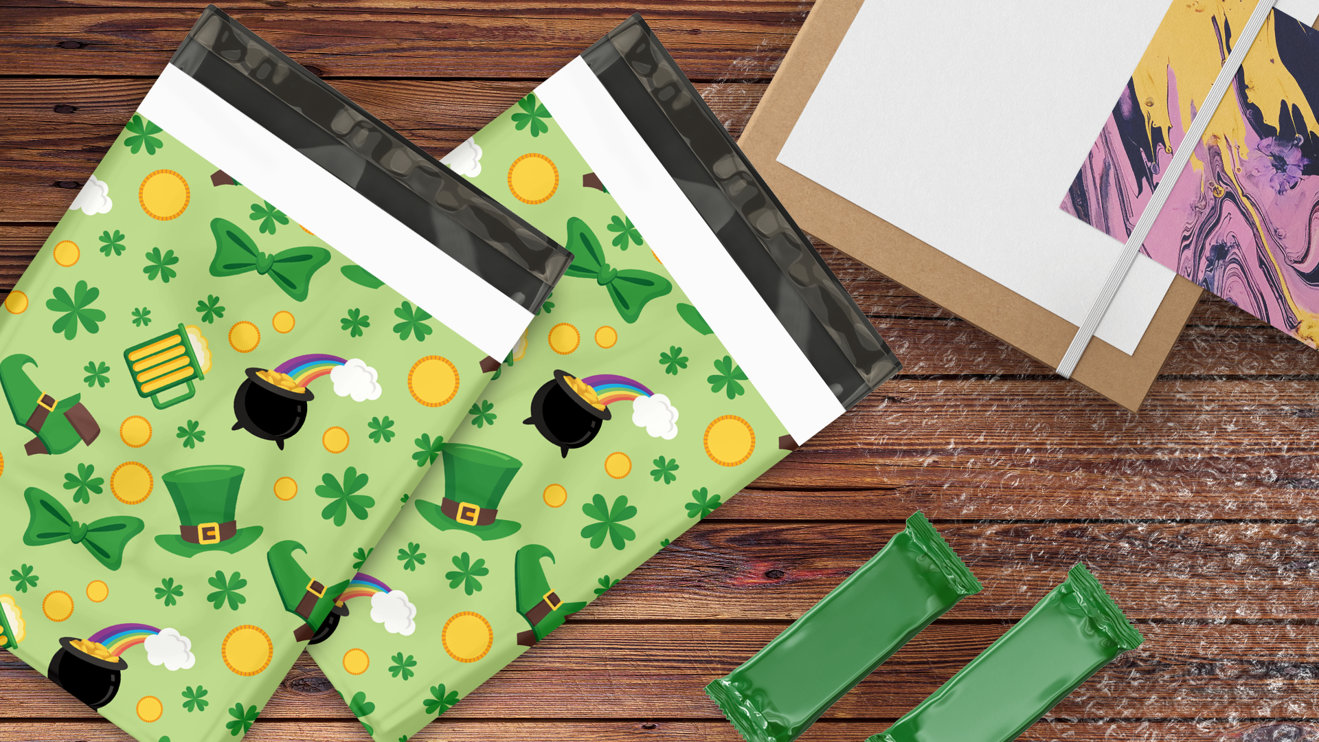10x13 Lucky Shamrock Poly Mailers – Shipping Bags for Small Business