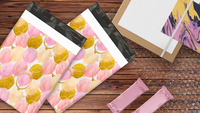 10x13 Pink and Gold Balloons Poly Mailers – Shipping Bags for Small Business