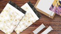 10x13 Gold Sketched Floral Poly Mailers – Shipping Bags for Small Business