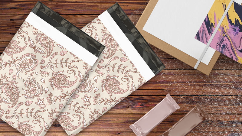 10x13 Pink Paisley Poly Mailers Shipping Envelopes Premium Printed Bags