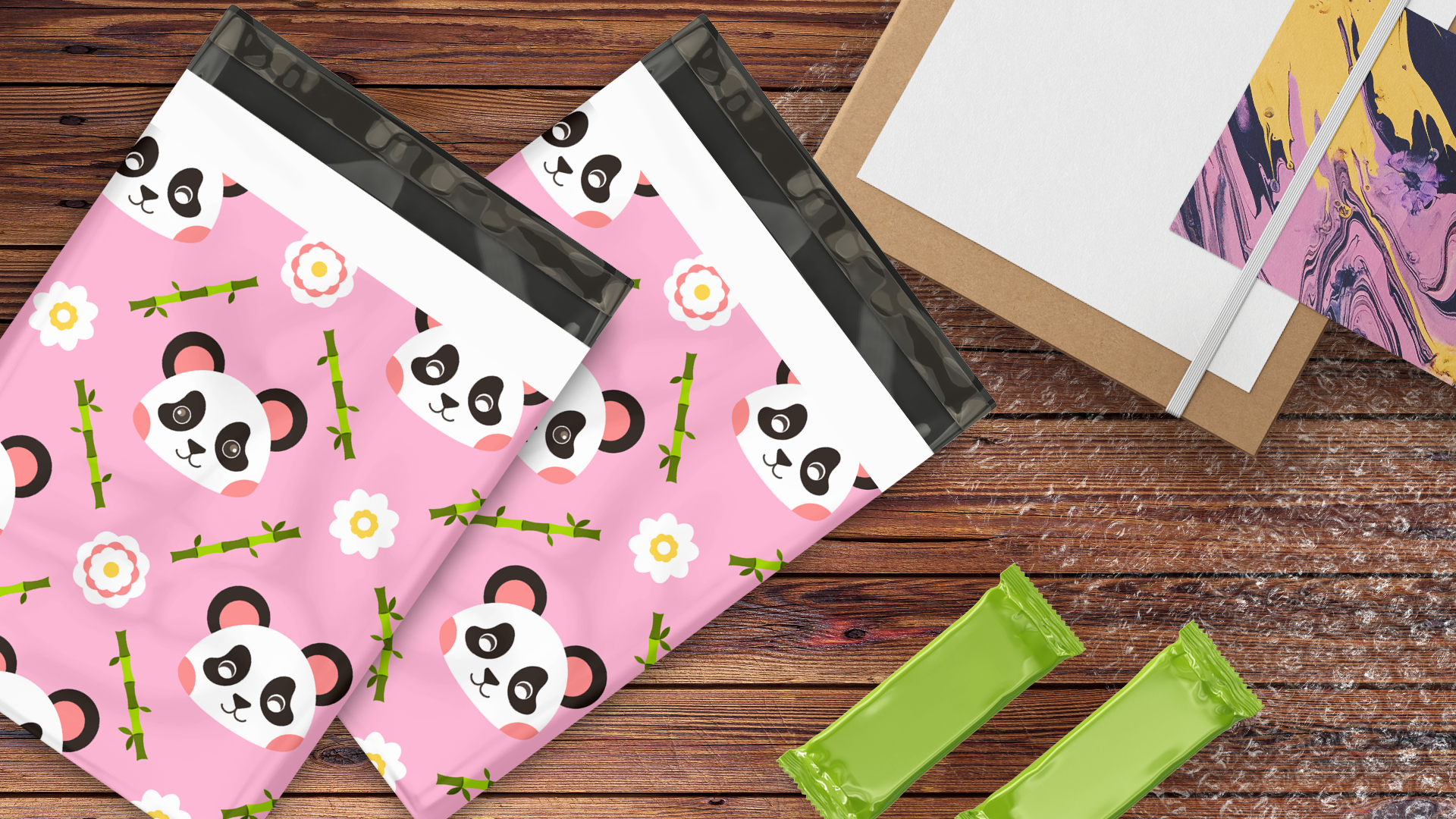 10x13 Pink Panda Poly Mailers – Shipping Bags for Small Business
