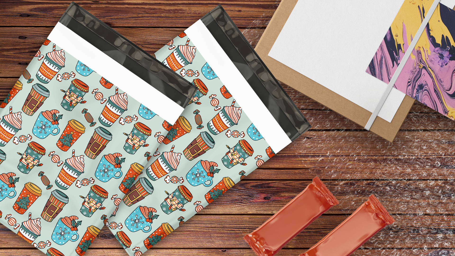 10x13 Christmas Coffees Poly Mailers – Shipping Bags for Small Business