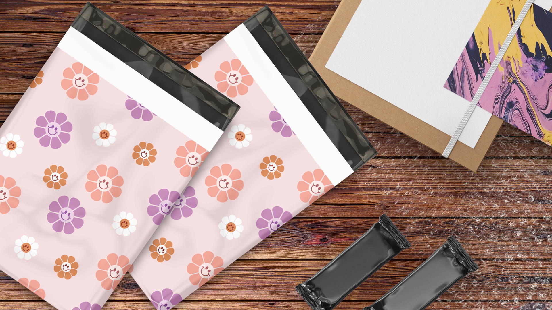 10x13 Groovy Flowers Poly Mailers – Shipping Bags for Small Business