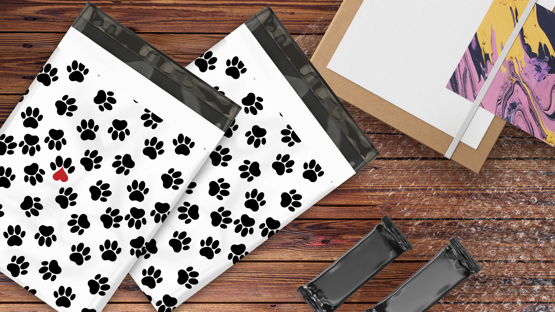 12x15 Paw Prints Poly Mailers – Shipping Bags for Small Business