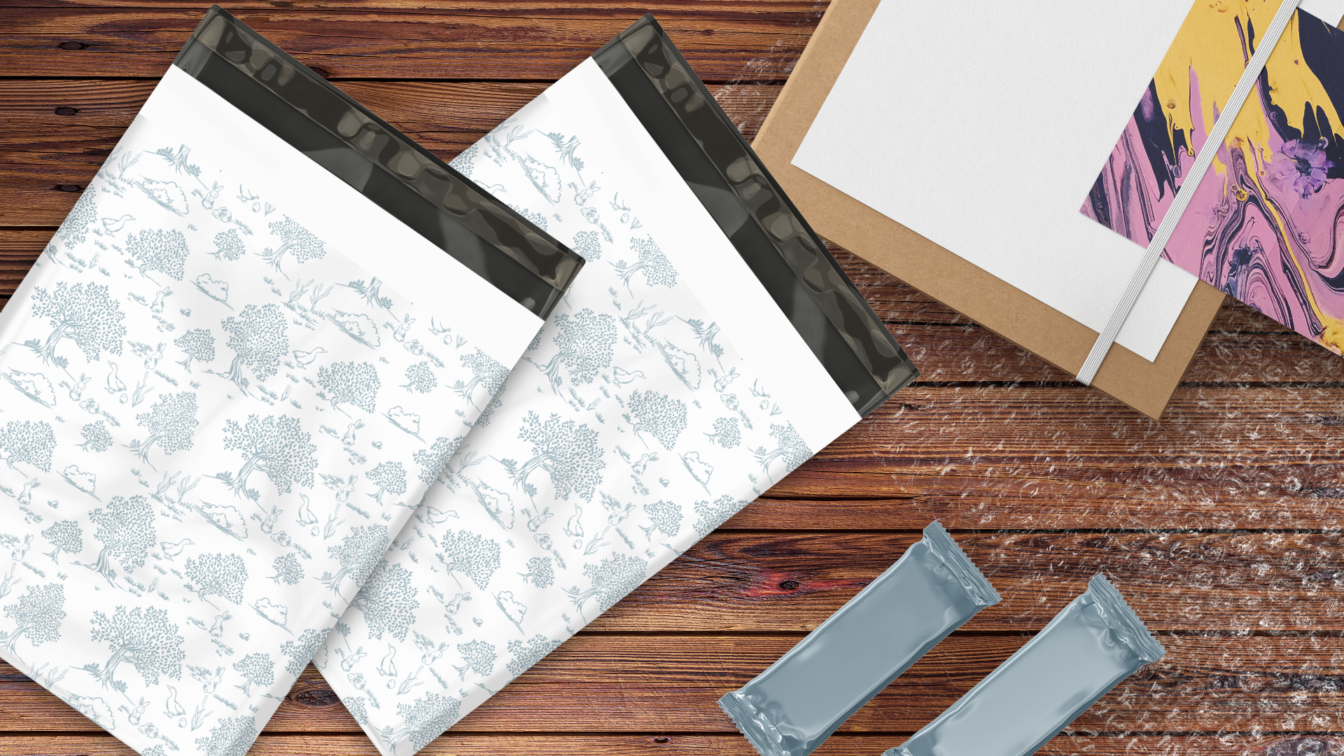 10x13 Blue Toile Poly Mailers – Shipping Bags for Small Business