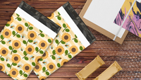 12x15 Sunflowers and Bees Poly Mailers – Shipping Bags for Small Business