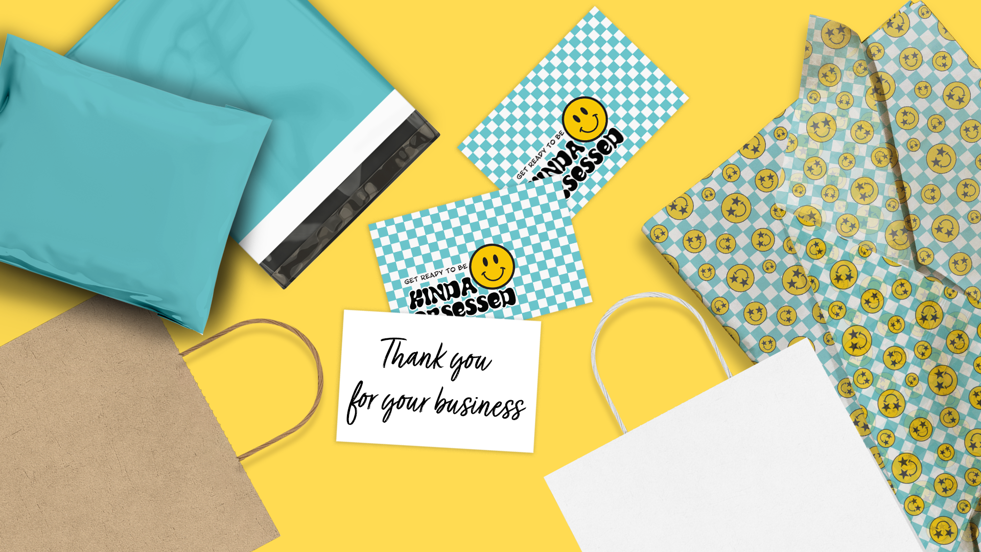 Kinda Obsessed Smiley Face Insert Cards for Business Customers