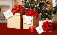 Christmas Trees and Pink Bows Assortment Gift Tags