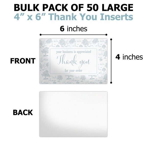 Blue Toile Insert Cards for Business Customers