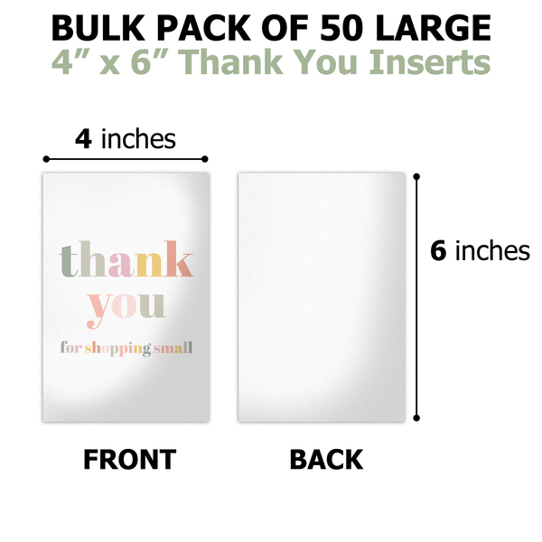 Thank You For Shopping Small Insert Cards for Business Customers