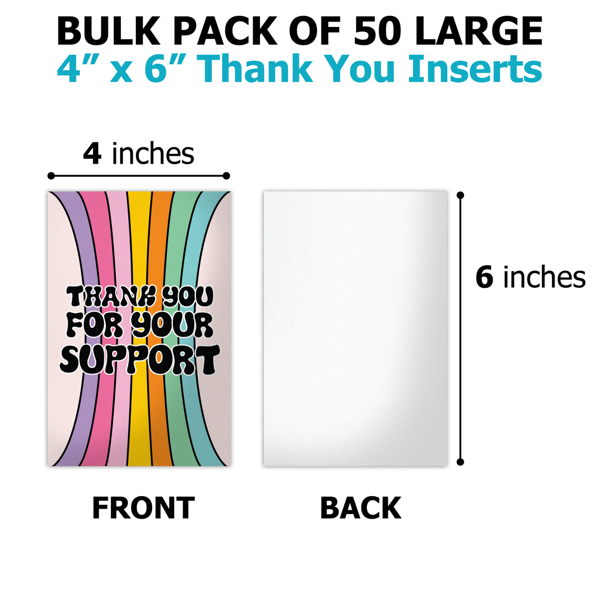 Rainbow Insert Cards for Business Customers