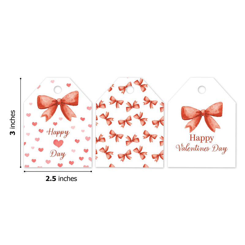 Valentine's Day Bows Assortment Gift Tags