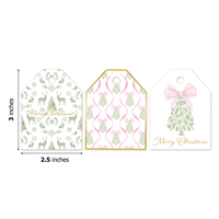 Christmas Trees and Pink Bows Assortment Gift Tags
