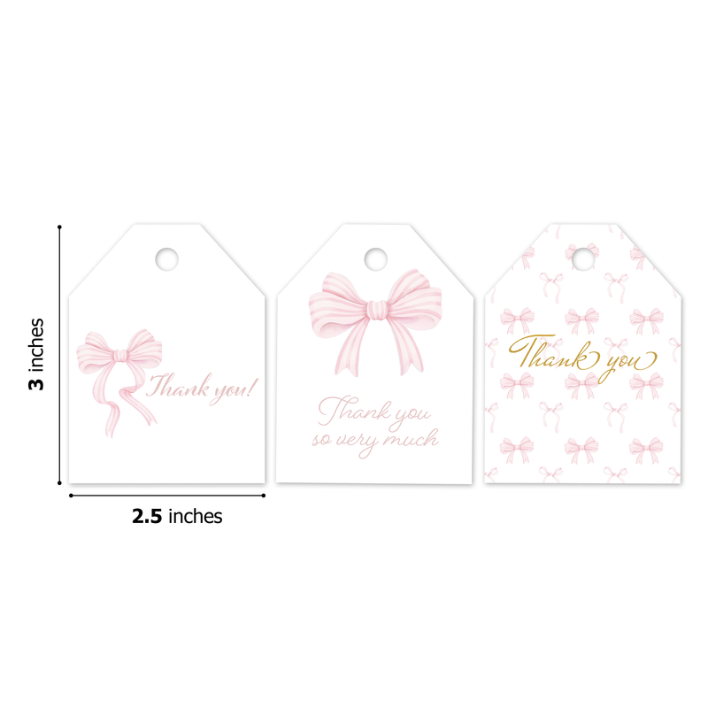 Pink Bows Assortment Gift Tags