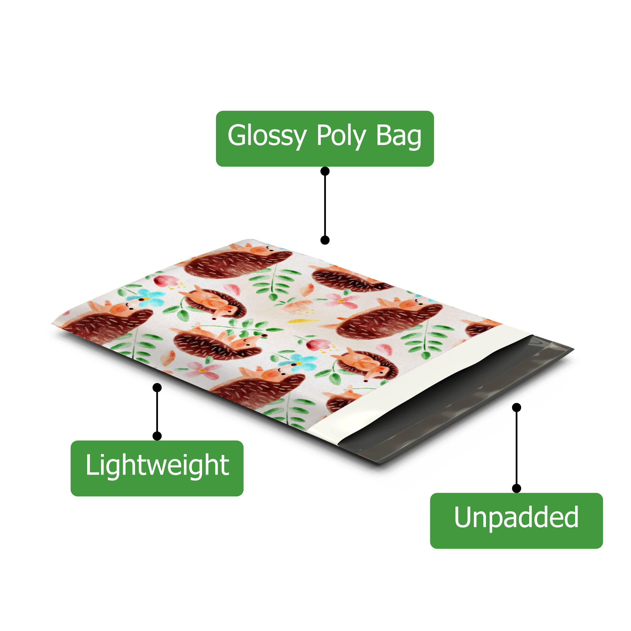 10x13 Hedgehog Poly Mailers – Shipping Bags for Small Business