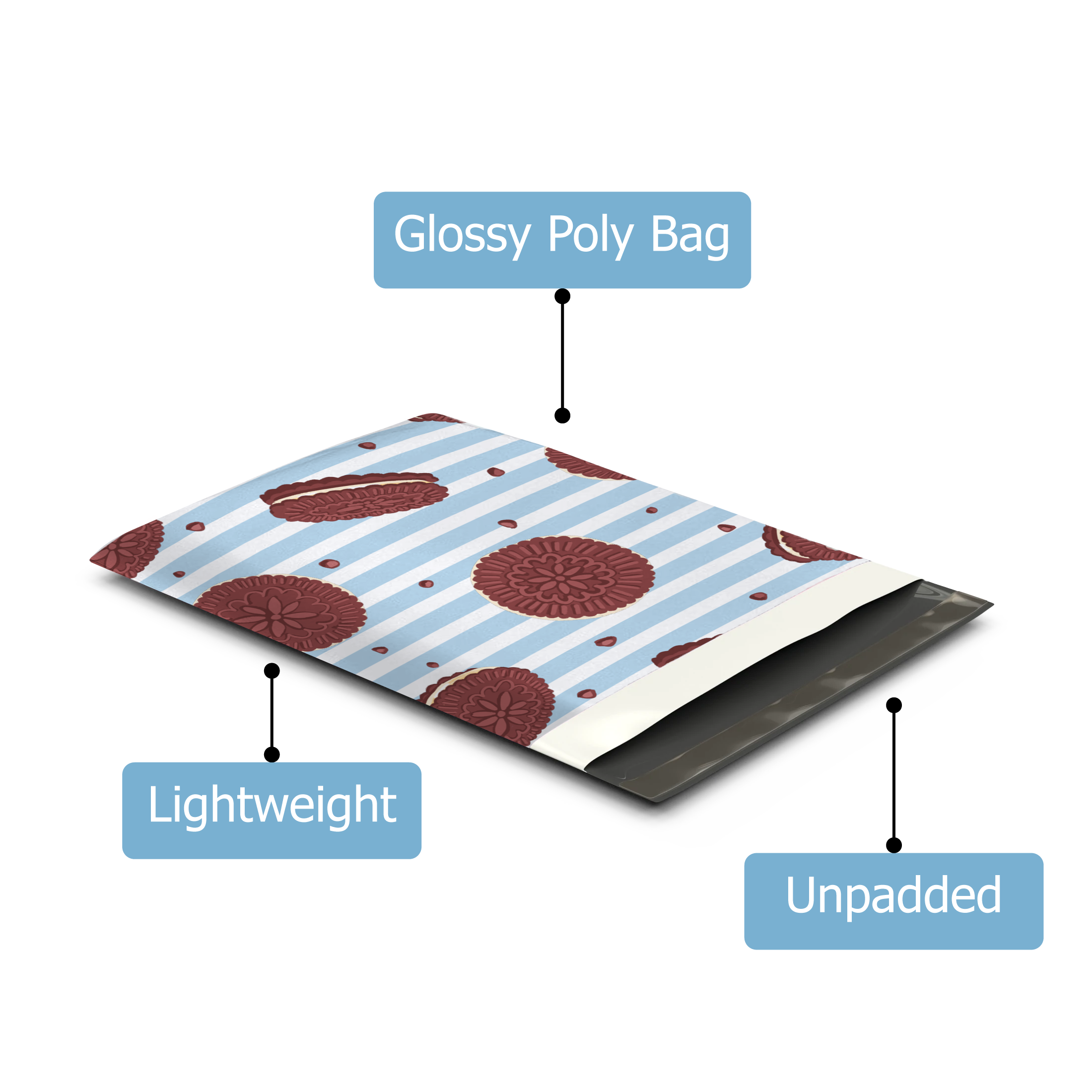 10x13 Cookies and Cream Poly Mailers – Shipping Bags for Small Business