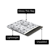 18x18 Black and White Floral Poly Mailers – Shipping Bags for Small Business