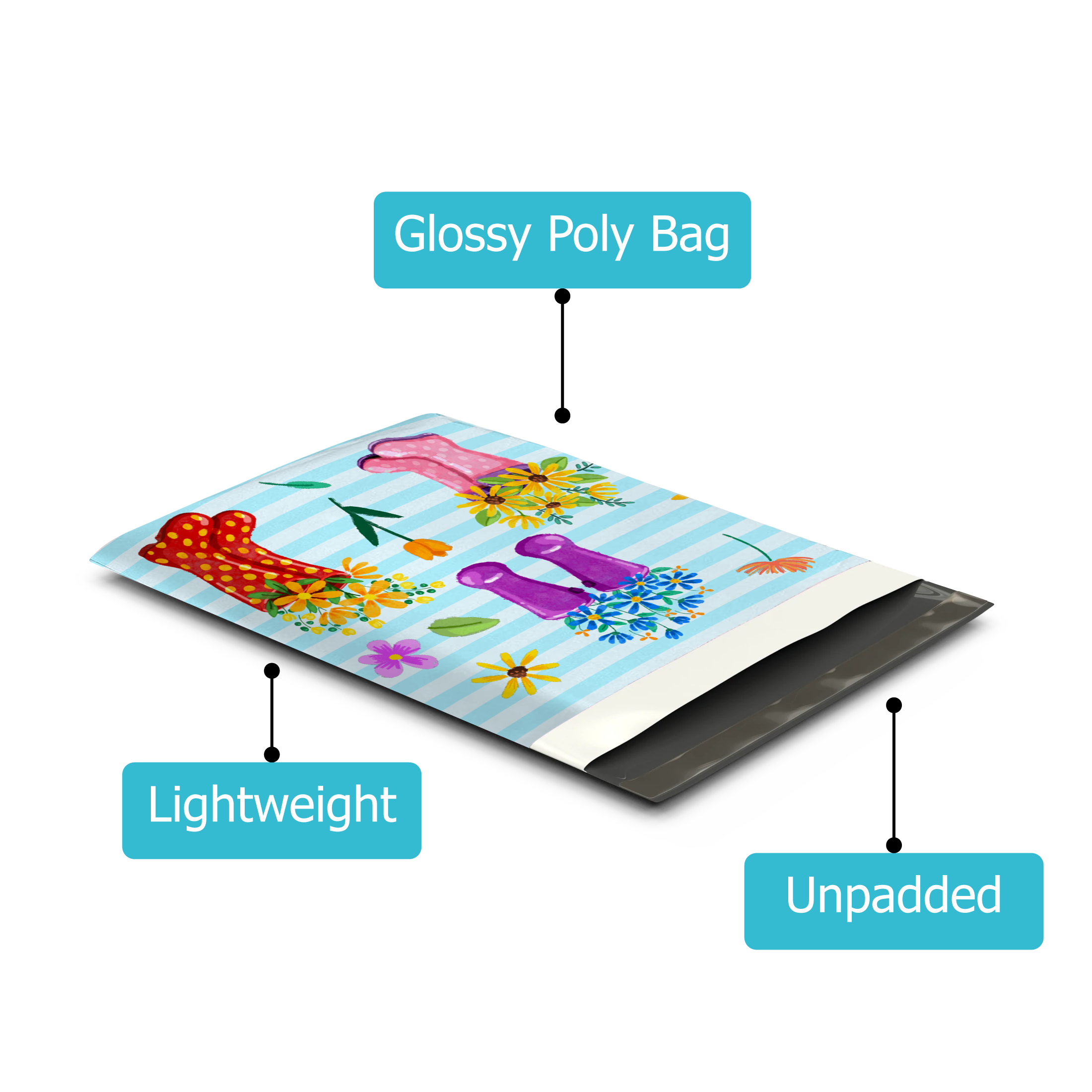 10x13 Rubber Boots Poly Mailers – Shipping Bags for Small Business
