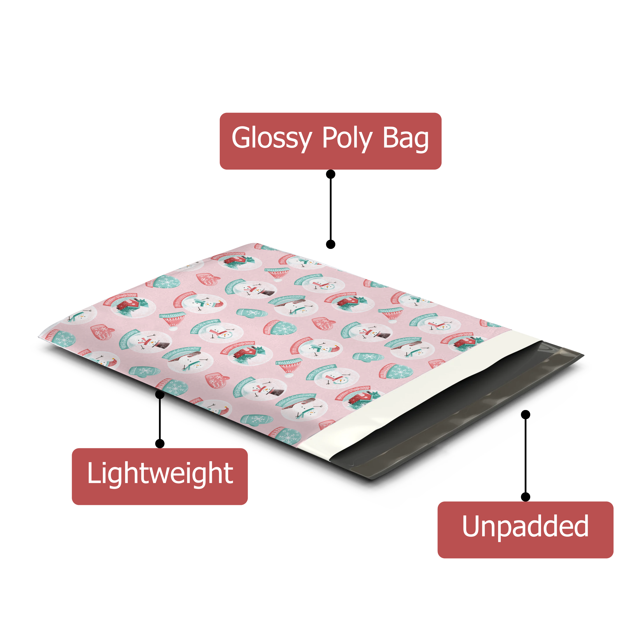 12x15 Snowglobes Poly Mailers – Shipping Bags for Small Business