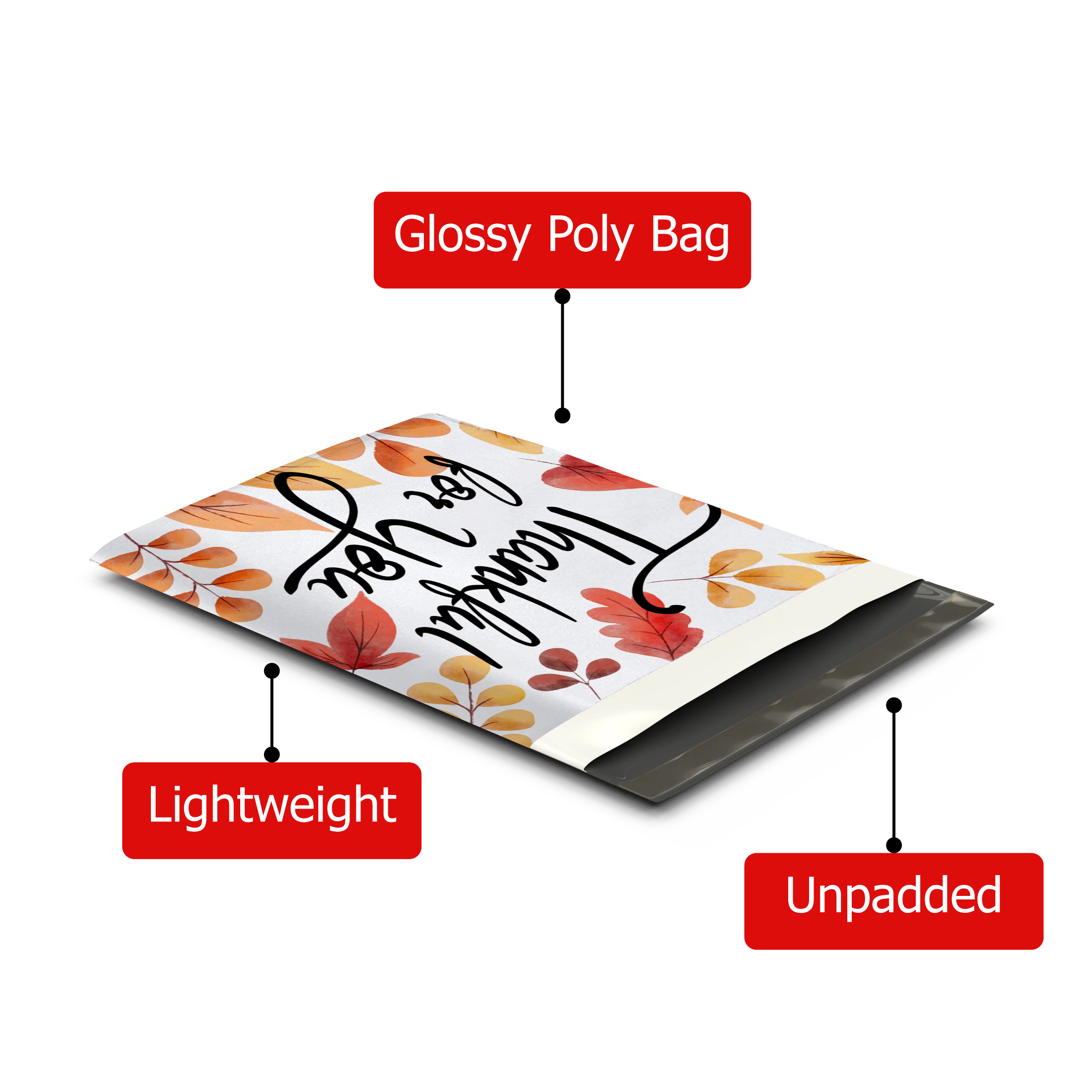 10x13 Thankful for You Poly Mailers – Shipping Bags for Small Business