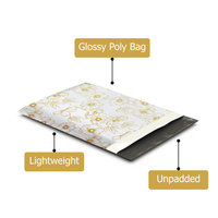 10x13 Gold Sketched Floral Poly Mailers – Shipping Bags for Small Business
