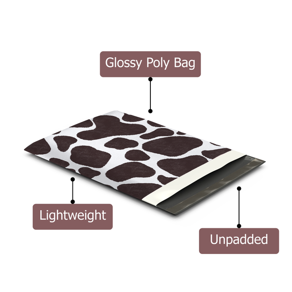 10x13 Cow Print Poly Mailers – Shipping Bags for Small Business