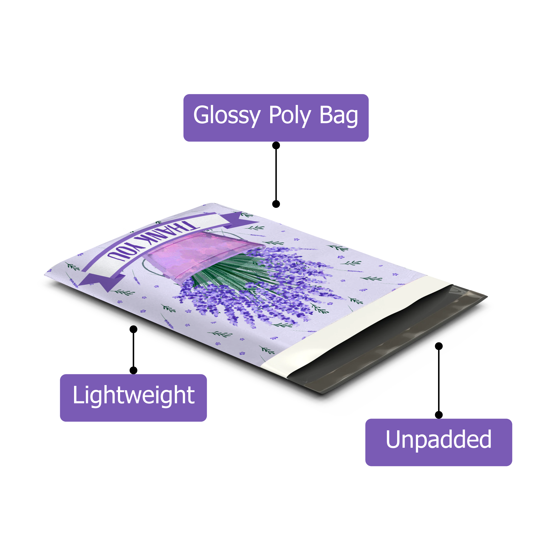10x13 Lavender Poly Mailers – Shipping Bags for Small Business
