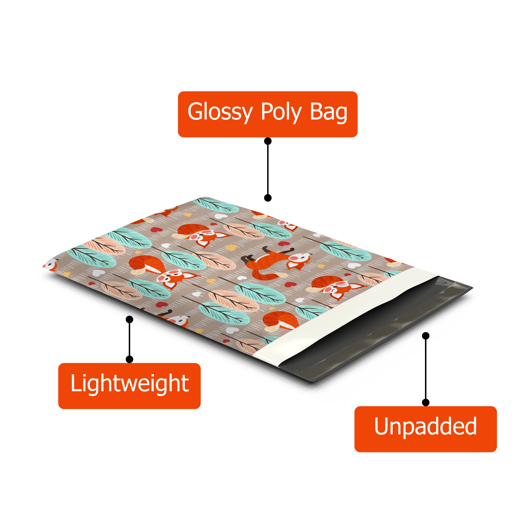 10x13 Fox Poly Mailers – Shipping Bags for Small Business