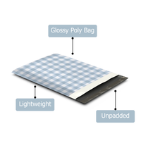 10x13 Blue Gingham Poly Mailers – Printed Shipping Bags for Small Business