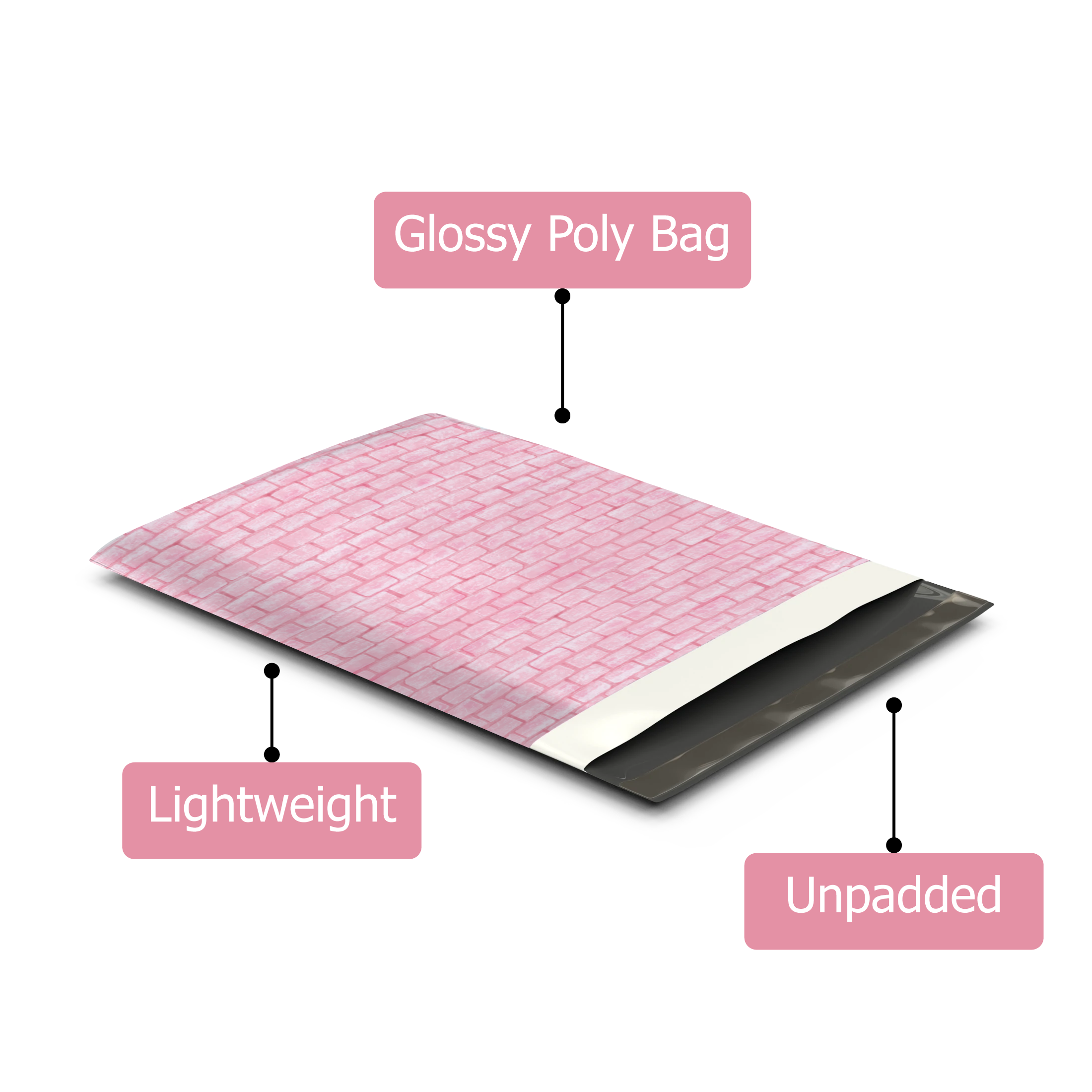 10x13 Pink Bricks Poly Mailers – Shipping Bags for Small Business