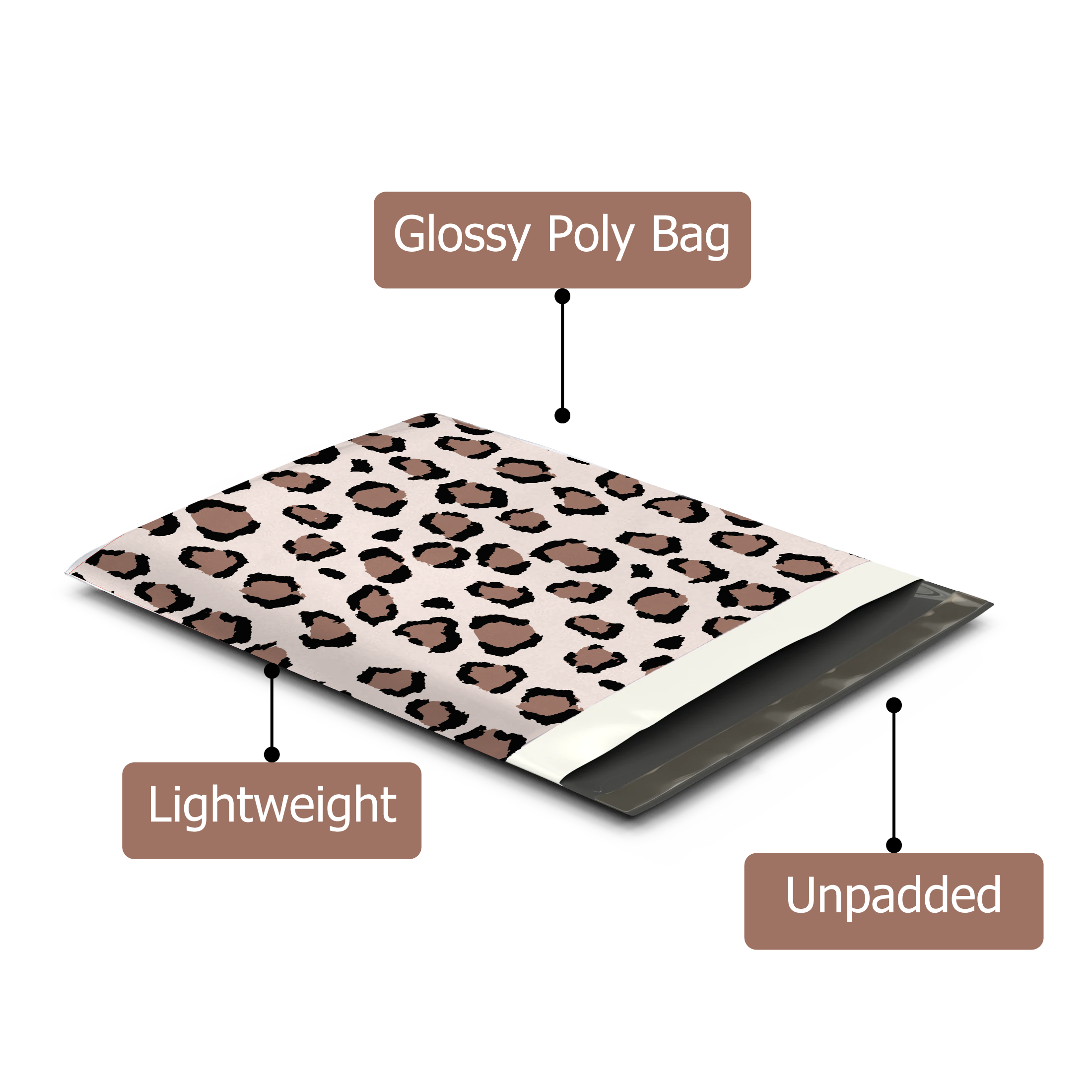 12x15 Leopard Print Poly Mailers – Shipping Bags for Small Business