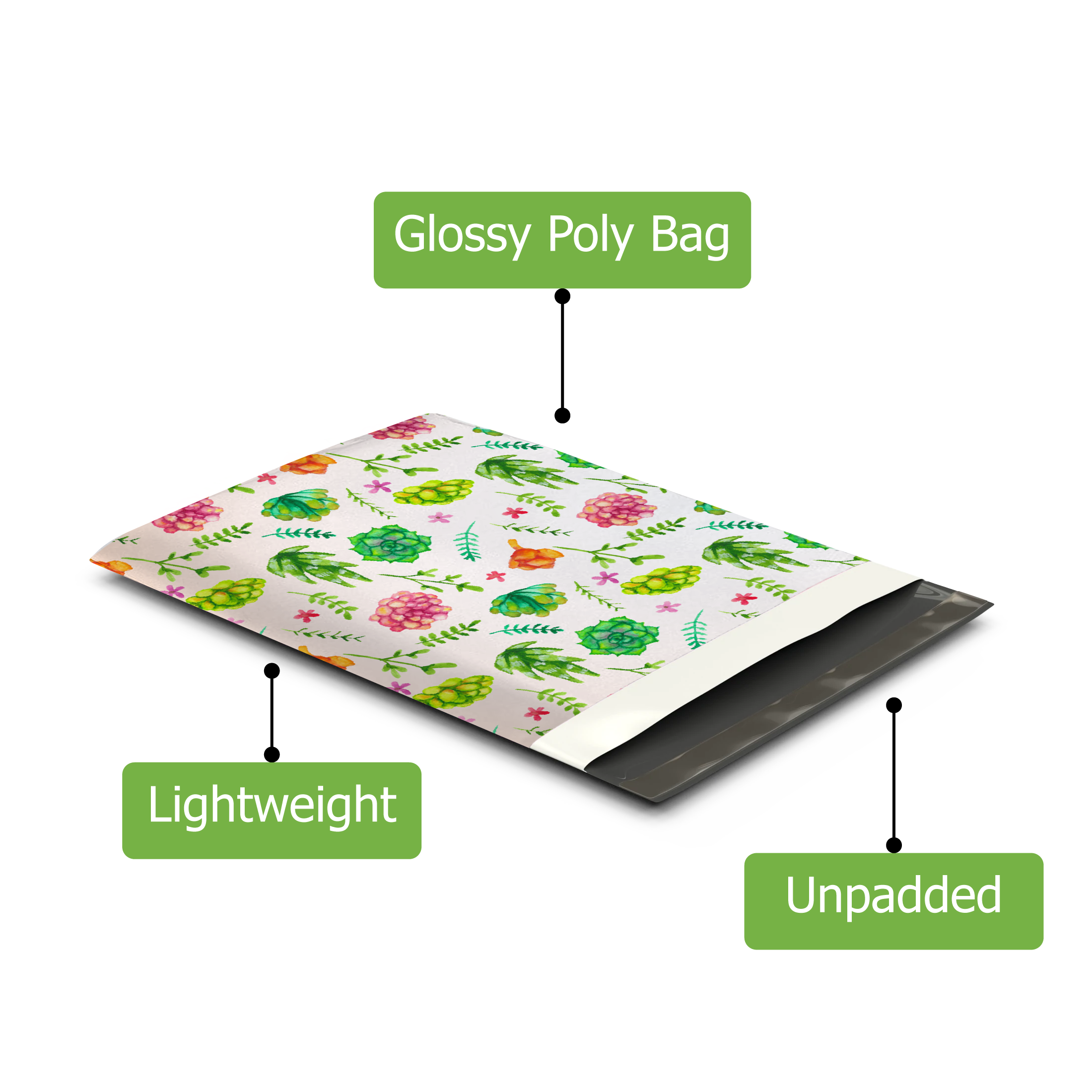 10x13 Succulents Poly Mailers – Shipping Bags for Small Business