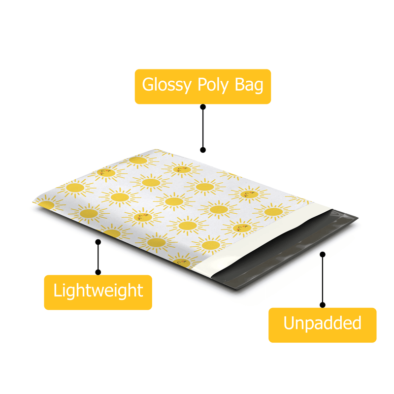 10x13 Sunshine Designer Poly Mailers Shipping Envelopes Premium Printed Bags - Pro Supply Global