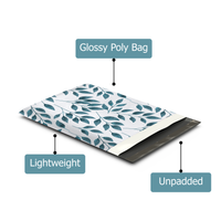 10x13 Teardrop Leaves Designer Poly Mailers Shipping Envelopes Premium Printed Bags