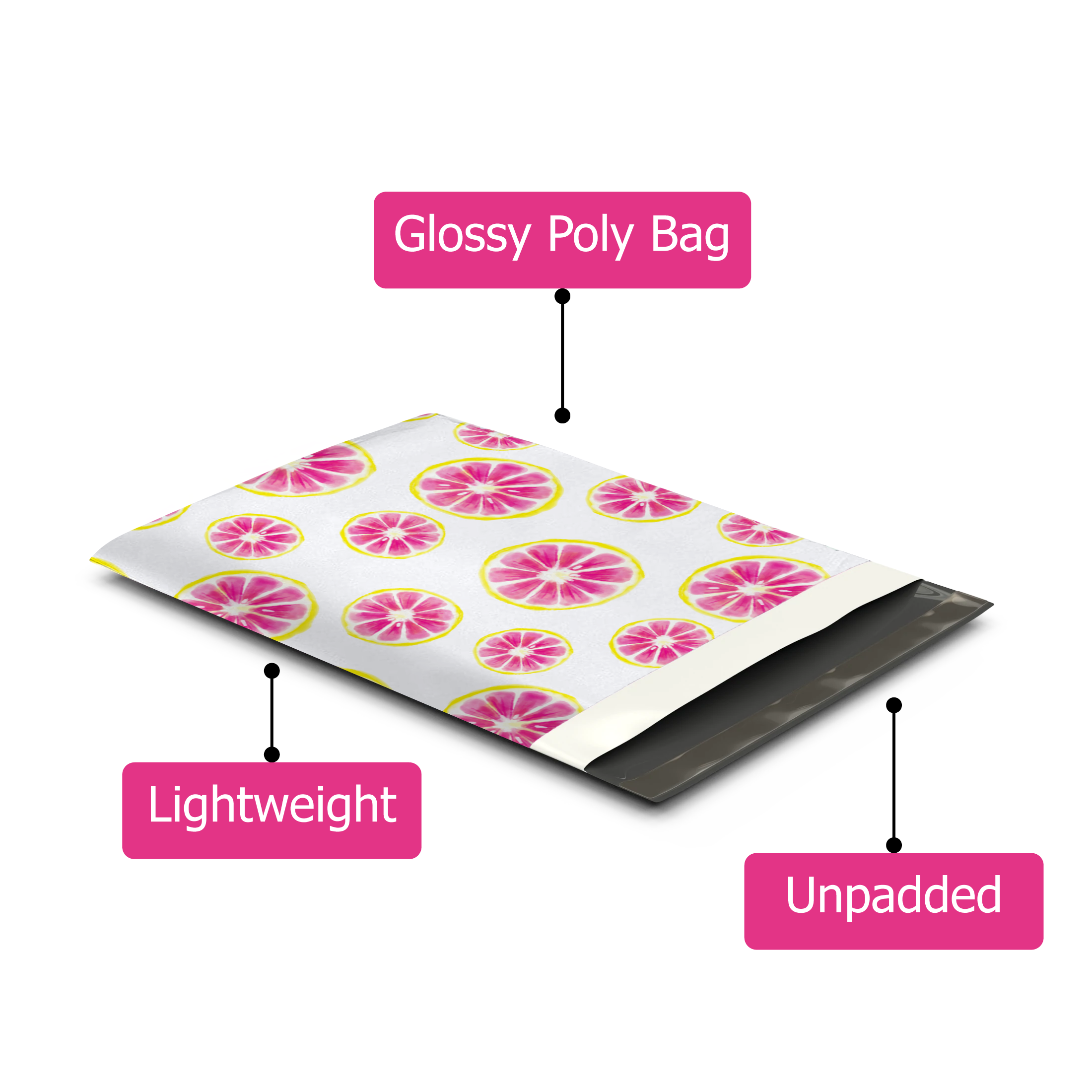 10x13 Pink Citrus Poly Mailers – Shipping Bags for Small Business