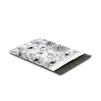 10x13 Black and White Sketched Floral Poly Mailers – Shipping Bags for Small Business