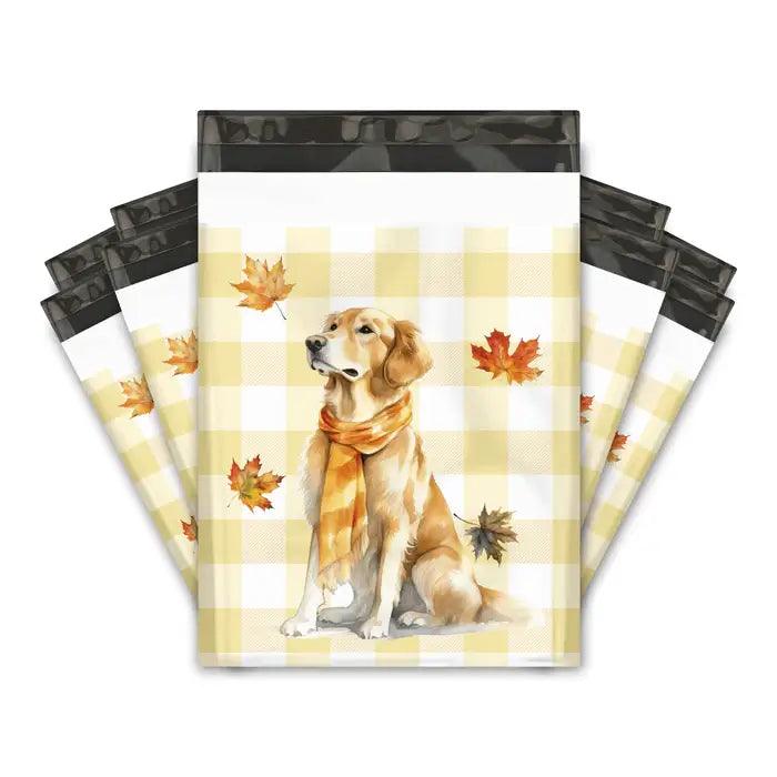 10x13 Golden Retriever Designer Poly Mailers Shipping Envelopes Premium Printed Bags - Pro Supply Global
